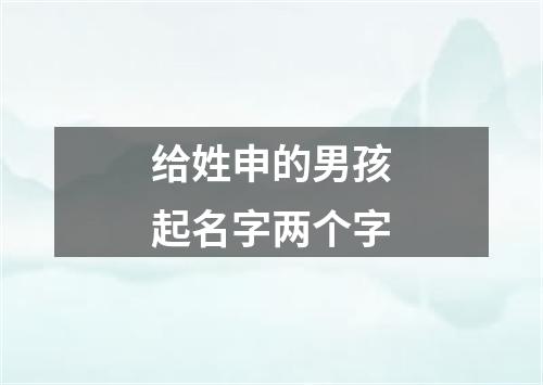 给姓申的男孩起名字两个字