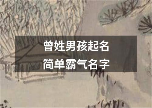 曾姓男孩起名简单霸气名字