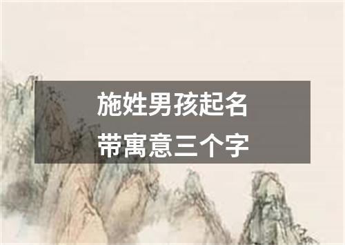 施姓男孩起名带寓意三个字