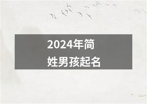 2024年简姓男孩起名