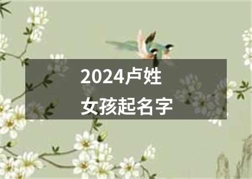 2024卢姓女孩起名字