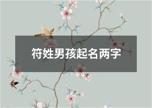 符姓男孩起名两字