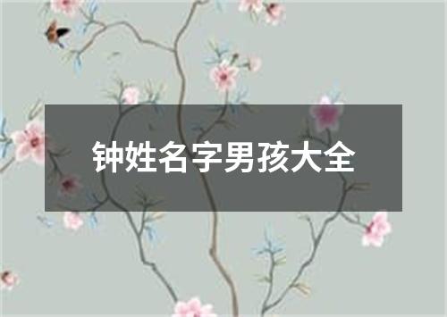 钟姓名字男孩大全