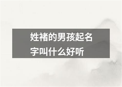 姓褚的男孩起名字叫什么好听