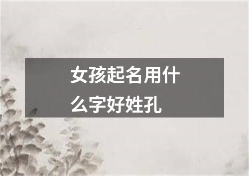 女孩起名用什么字好姓孔