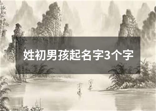 姓初男孩起名字3个字