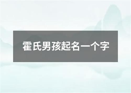 霍氏男孩起名一个字