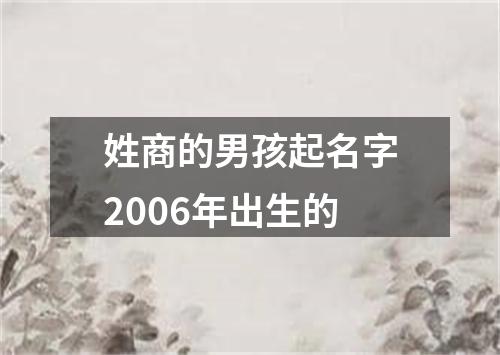 姓商的男孩起名字2006年出生的