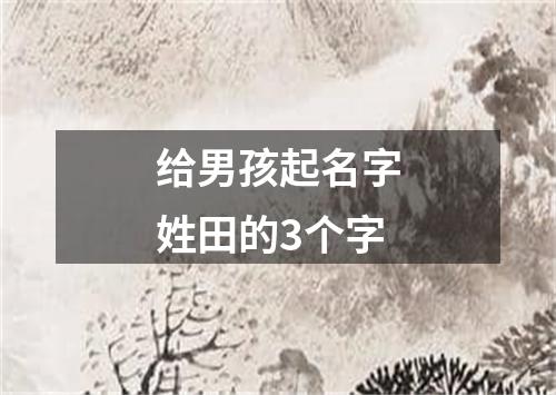 给男孩起名字姓田的3个字