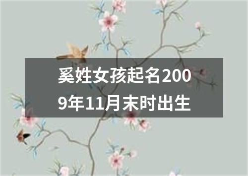 奚姓女孩起名2009年11月末时出生