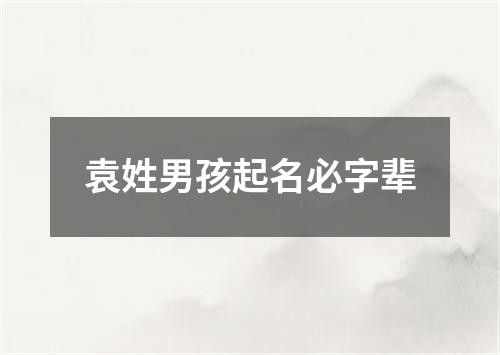 袁姓男孩起名必字辈