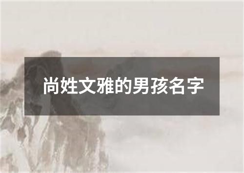 尚姓文雅的男孩名字