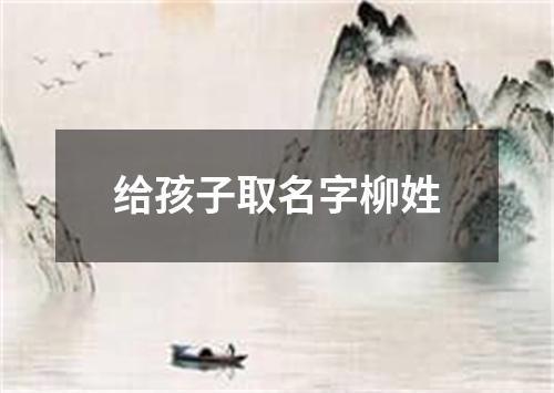 给孩子取名字柳姓