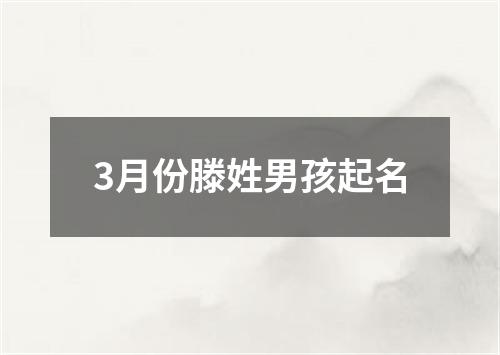 3月份滕姓男孩起名