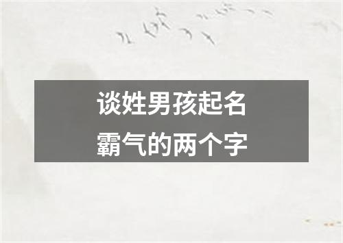 谈姓男孩起名霸气的两个字