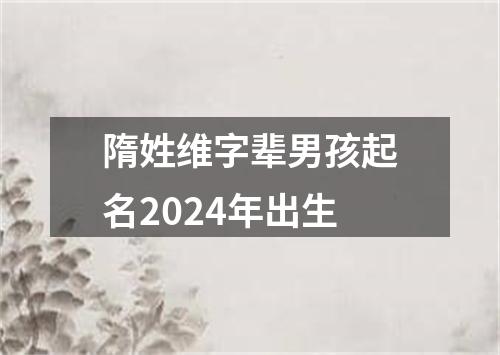 隋姓维字辈男孩起名2024年出生