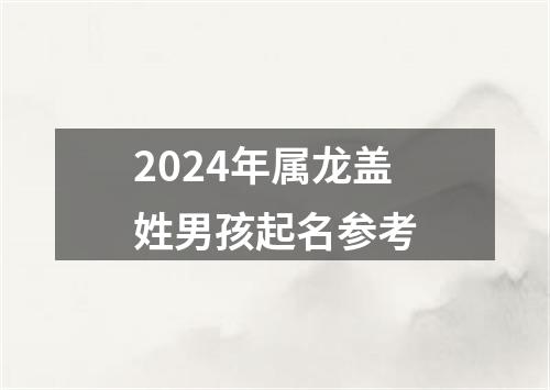 2024年属龙盖姓男孩起名参考