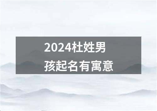 2024杜姓男孩起名有寓意