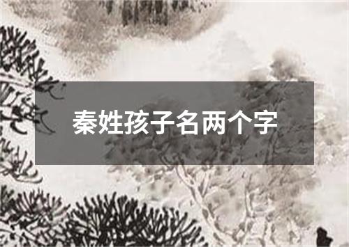 秦姓孩子名两个字