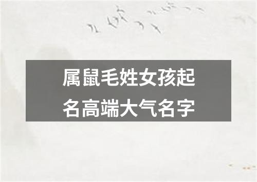 属鼠毛姓女孩起名高端大气名字