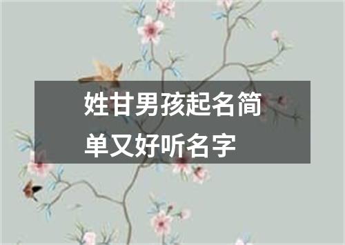 姓甘男孩起名简单又好听名字