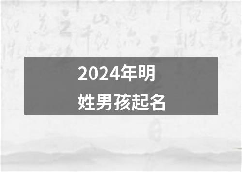 2024年明姓男孩起名