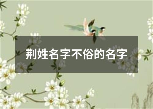 荆姓名字不俗的名字