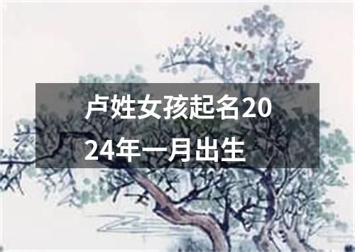 卢姓女孩起名2024年一月出生