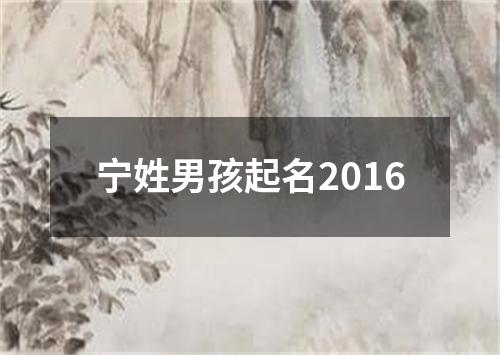 宁姓男孩起名2016