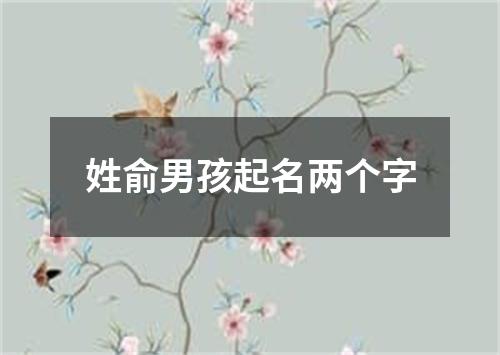 姓俞男孩起名两个字