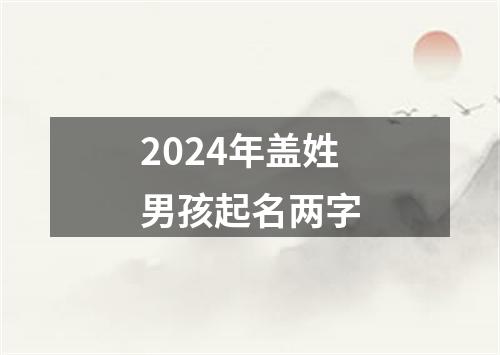 2024年盖姓男孩起名两字