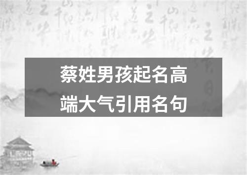 蔡姓男孩起名高端大气引用名句