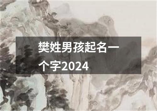 樊姓男孩起名一个字2024