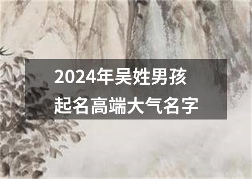 2024年吴姓男孩起名高端大气名字