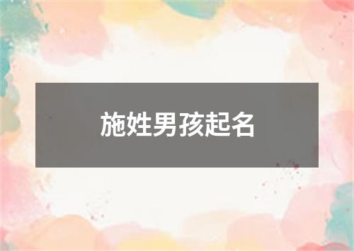 施姓男孩起名