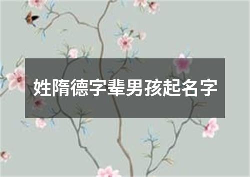 姓隋德字辈男孩起名字