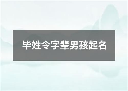 毕姓令字辈男孩起名