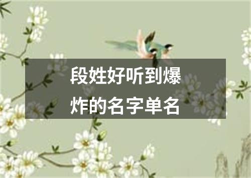 段姓好听到爆炸的名字单名