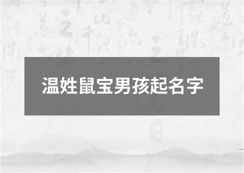 温姓鼠宝男孩起名字