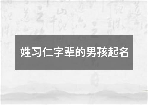 姓习仁字辈的男孩起名