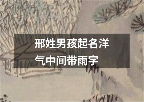 邢姓男孩起名洋气中间带雨字