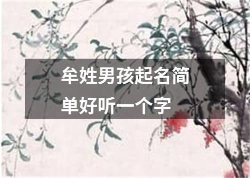 牟姓男孩起名简单好听一个字