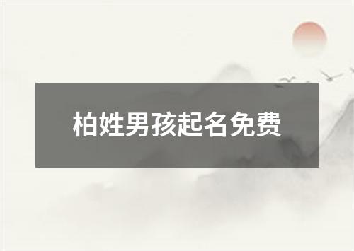 柏姓男孩起名免费