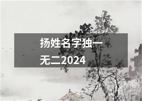 扬姓名字独一无二2024