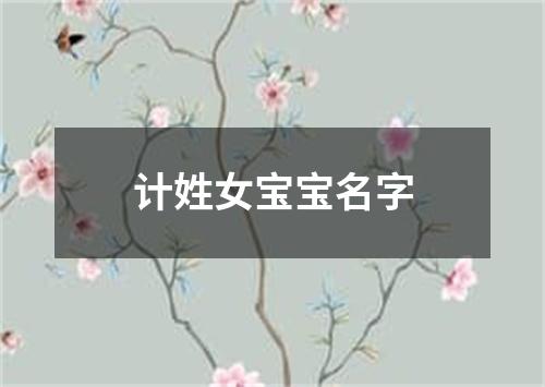 计姓女宝宝名字