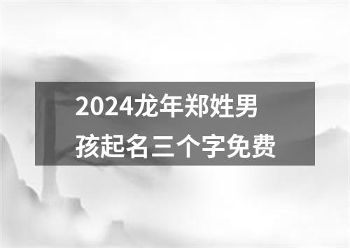 2024龙年郑姓男孩起名三个字免费