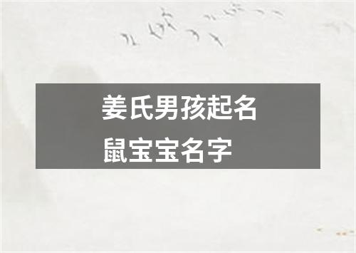 姜氏男孩起名鼠宝宝名字