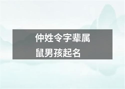 仲姓令字辈属鼠男孩起名