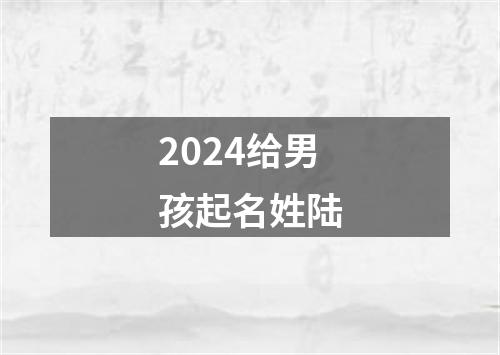 2024给男孩起名姓陆