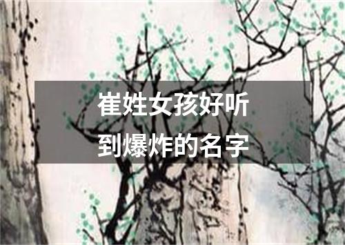 崔姓女孩好听到爆炸的名字